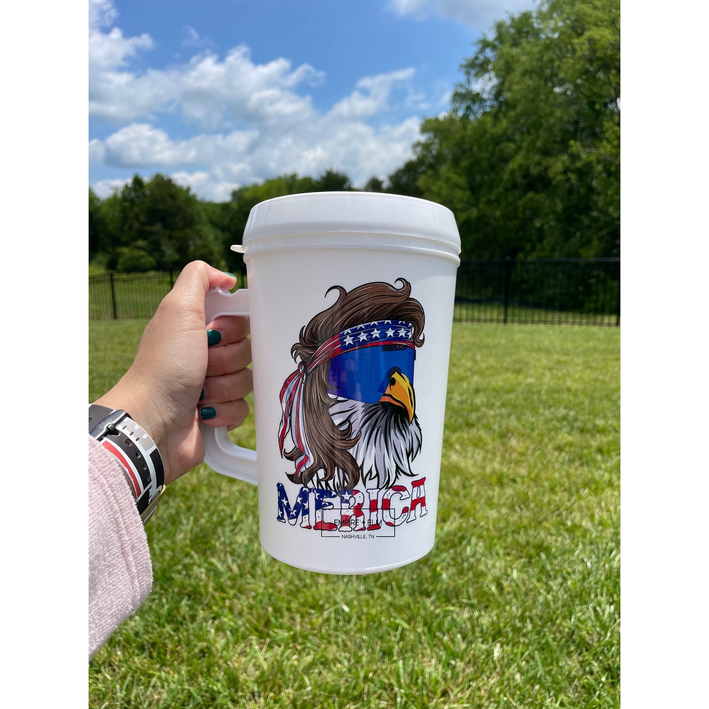 Merica Eagle 34 oz Mega Mug in White