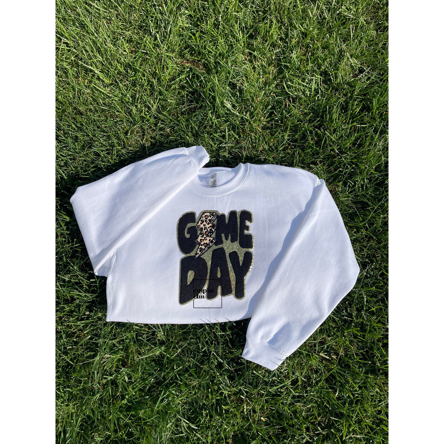 Black Game Day Chenille Patch Women’s Sweatshirt