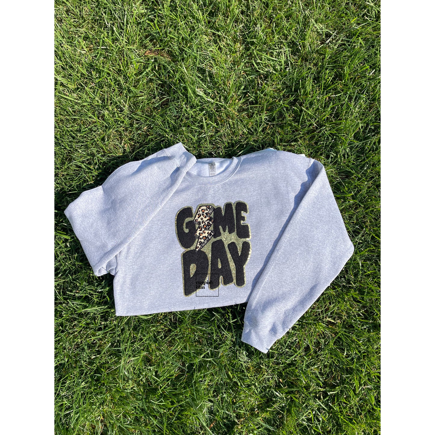 Black Game Day Chenille Patch Women’s Sweatshirt