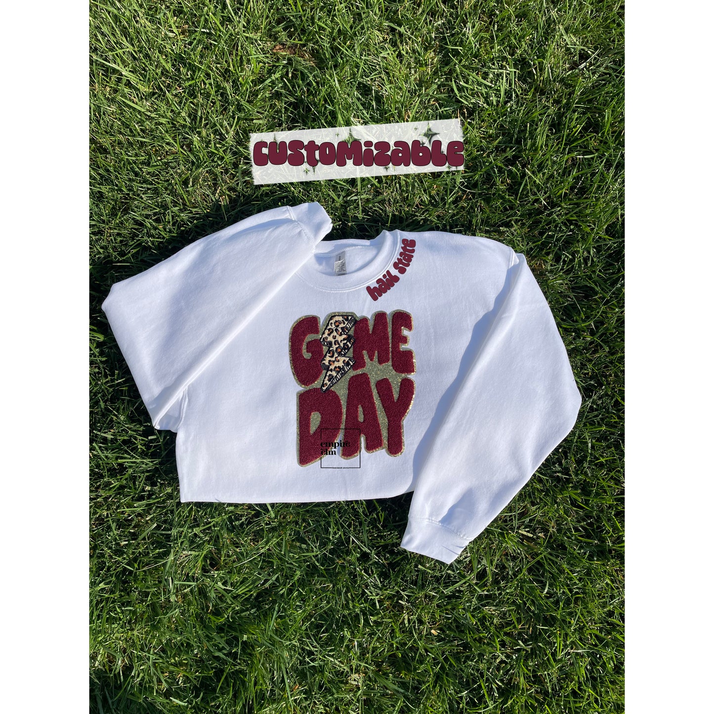 Maroon Game Day Chenille Patch Women’s Sweatshirt