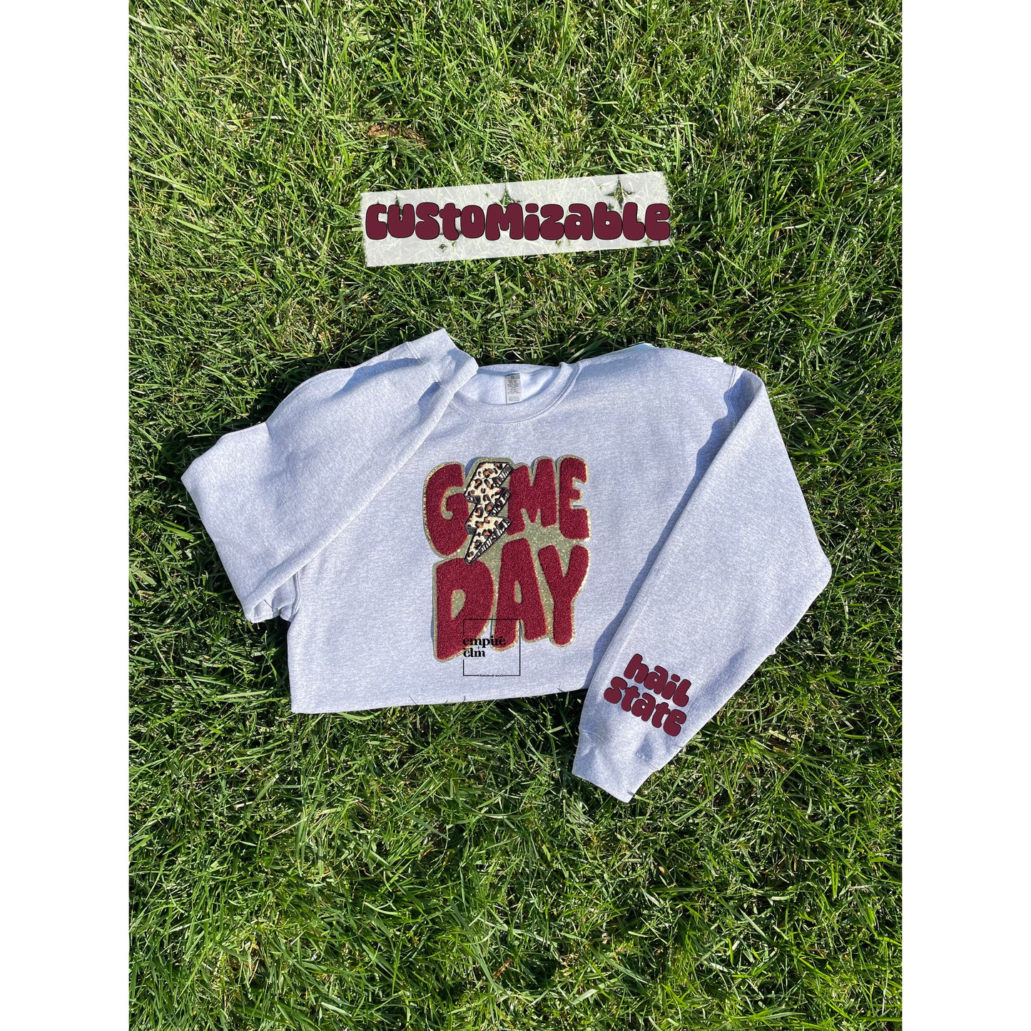 Maroon Game Day Chenille Patch Women’s Sweatshirt