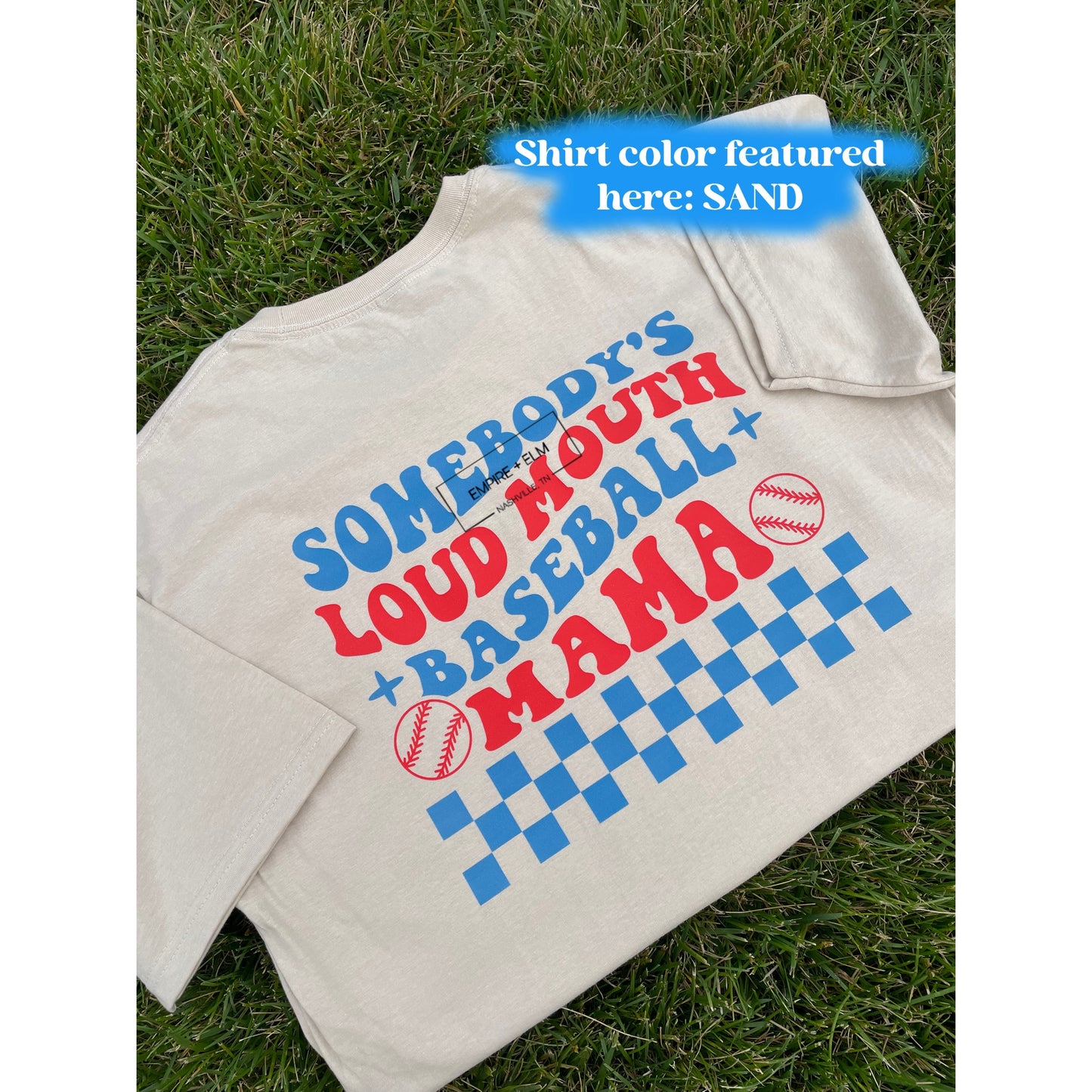 Somebody’s Loud Mouth Baseball Mama Women’s T-Shirt [BACK ONLY]