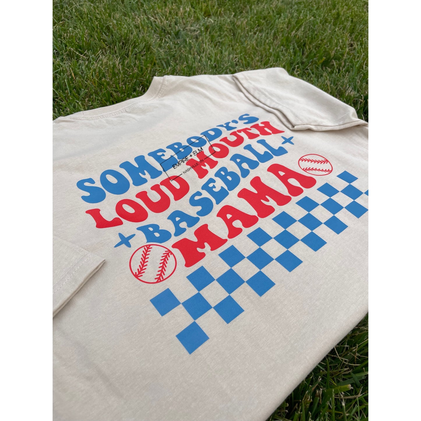 Somebody’s Loud Mouth Baseball Mama Women’s T-Shirt [BACK ONLY]