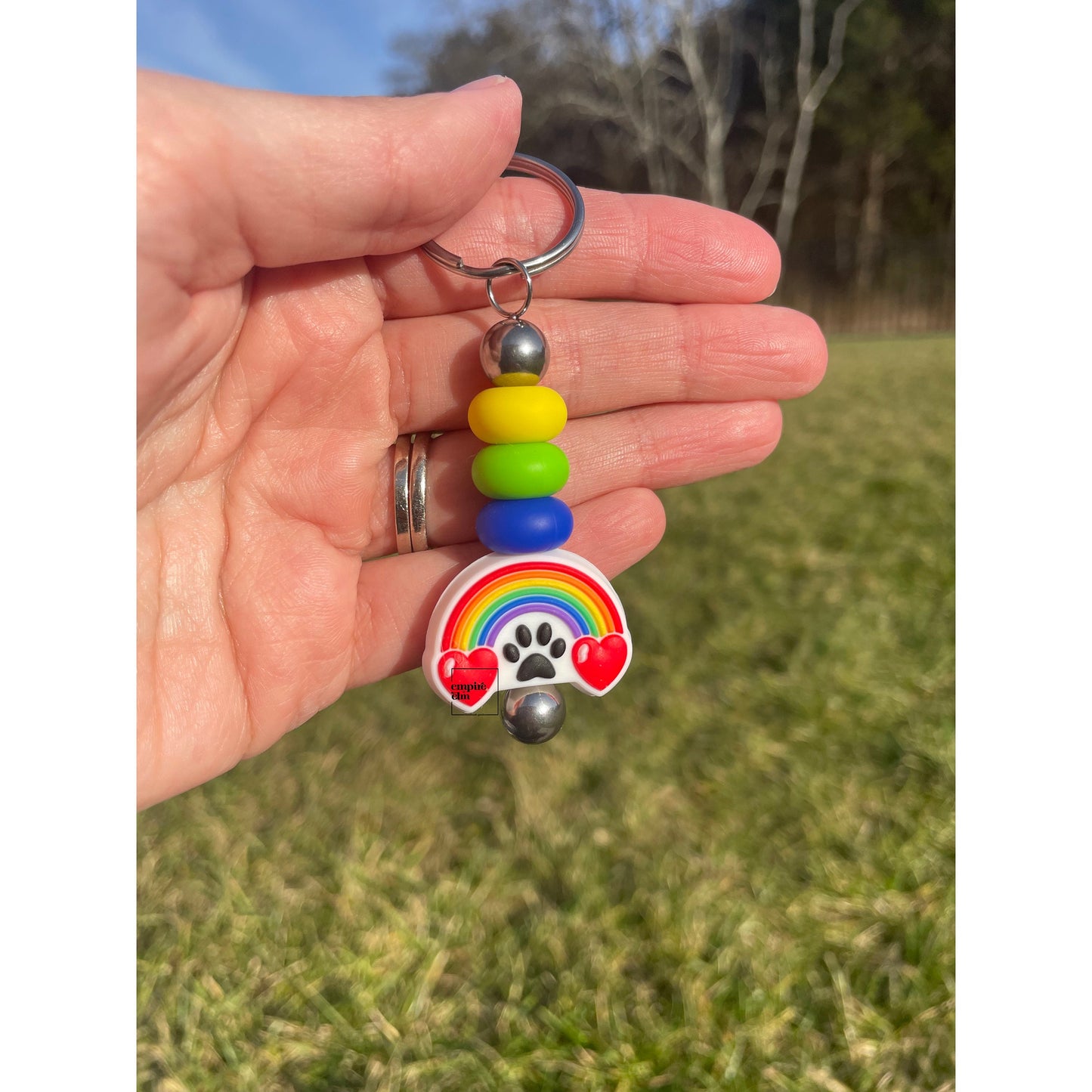 Rainbow Bridge Keychain, mom, dog, cat, pet, bereavement, passing