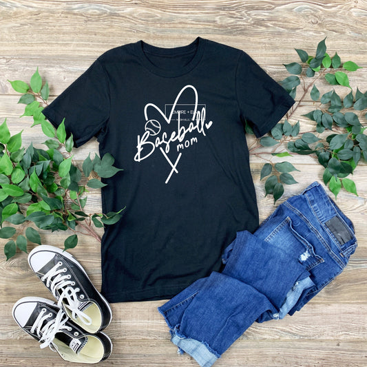 Baseball Mom Heart Women’s T-Shirt