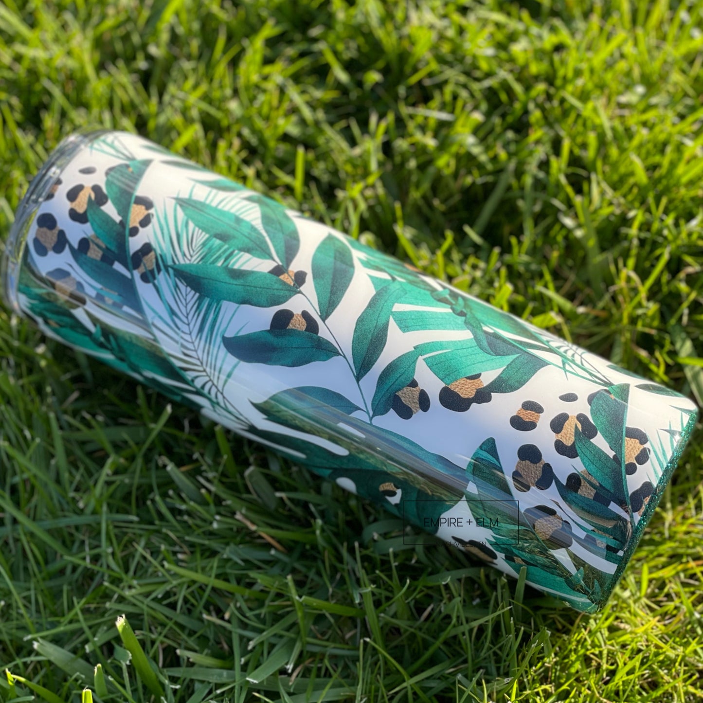 Monstera & Leopard Print 30 oz Skinny Tumbler