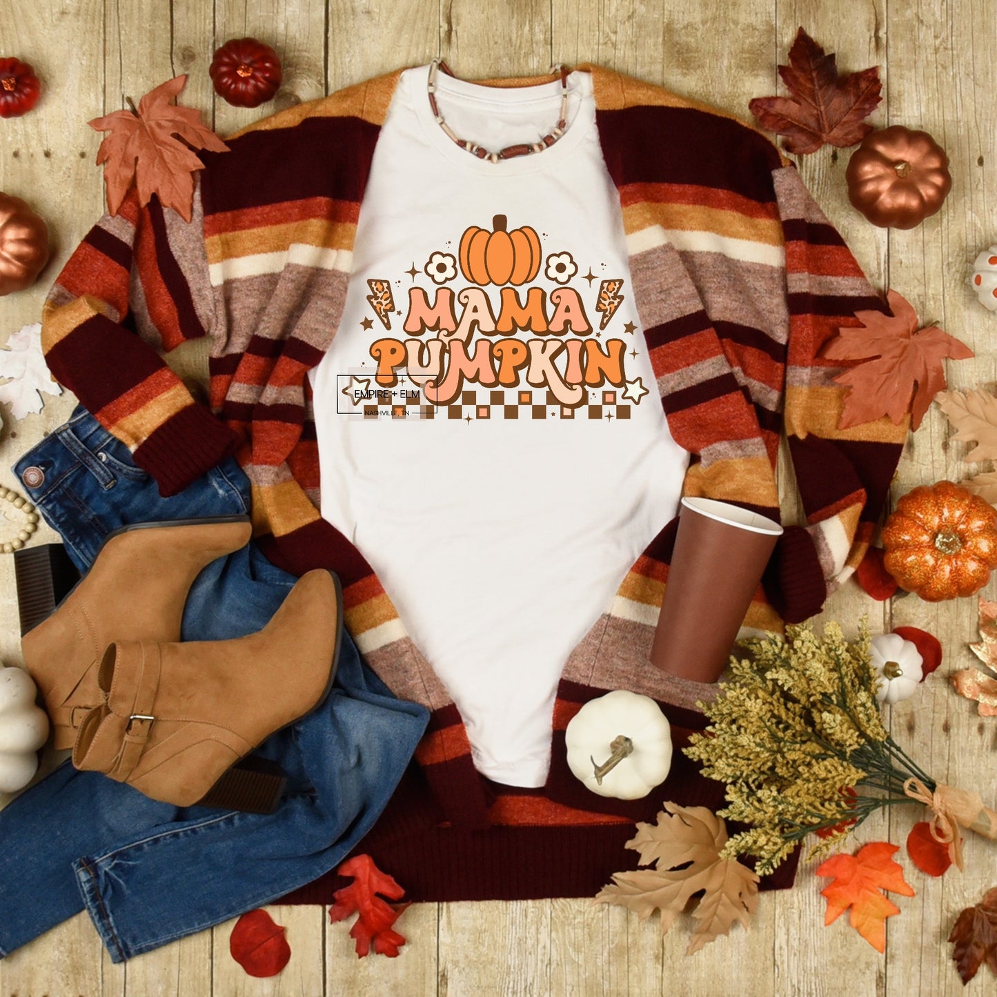 Retro Mama Pumpkin T-Shirt