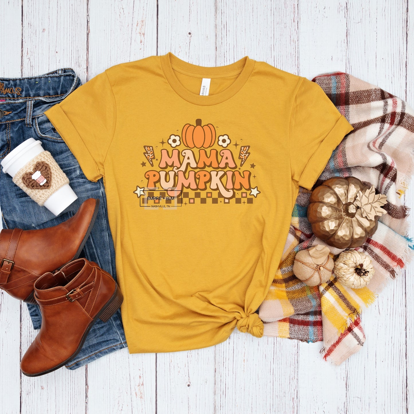 Retro Mama Pumpkin T-Shirt